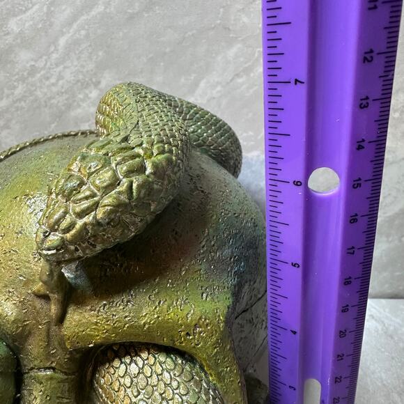 Serpent & Succulent Skull Hand-Painted Gothic Decor - Picture 7 of 8